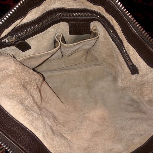 GUCCI Unisex Brown Pebble Leather Crossbody 100% Authentic - Picture 8 of 16